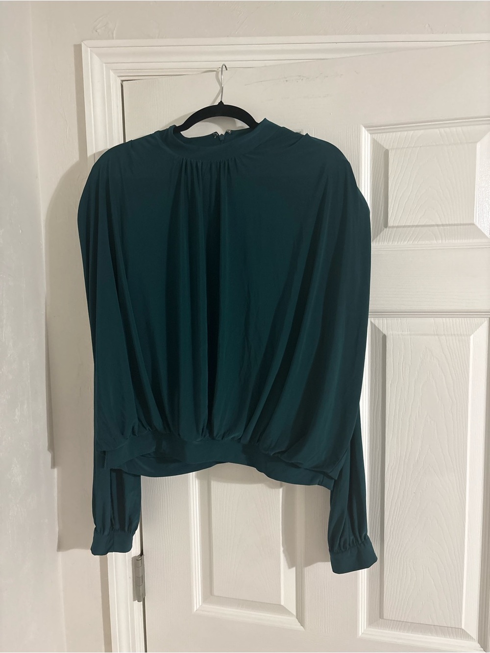 Express Deep Teal Blouson Long-Sleeve Top